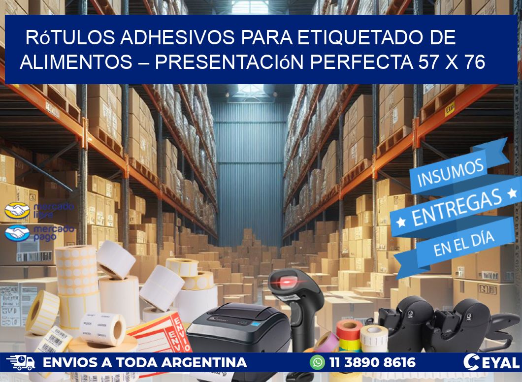Rótulos Adhesivos para Etiquetado de Alimentos – Presentación Perfecta 57 x 76