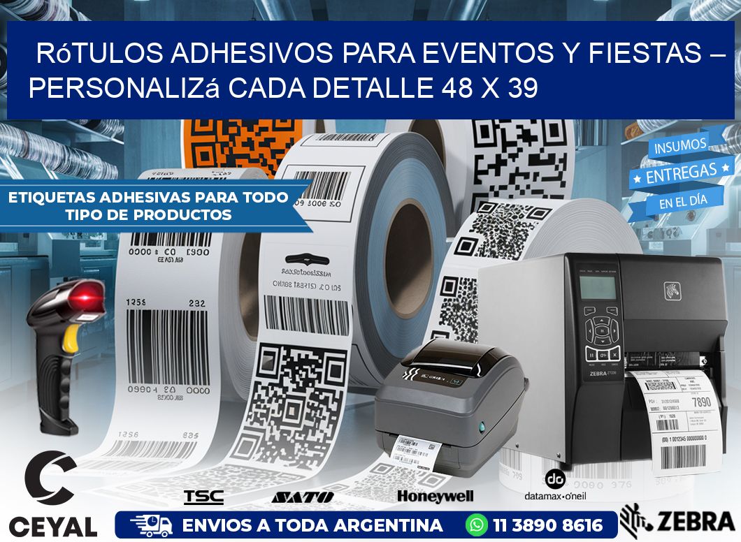 Rótulos Adhesivos para Eventos y Fiestas – Personalizá Cada Detalle 48 x 39