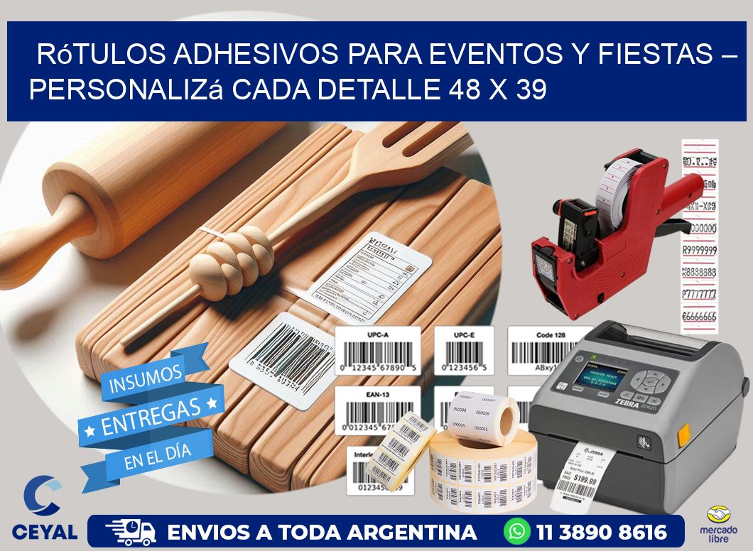 Rótulos Adhesivos para Eventos y Fiestas – Personalizá Cada Detalle 48 x 39