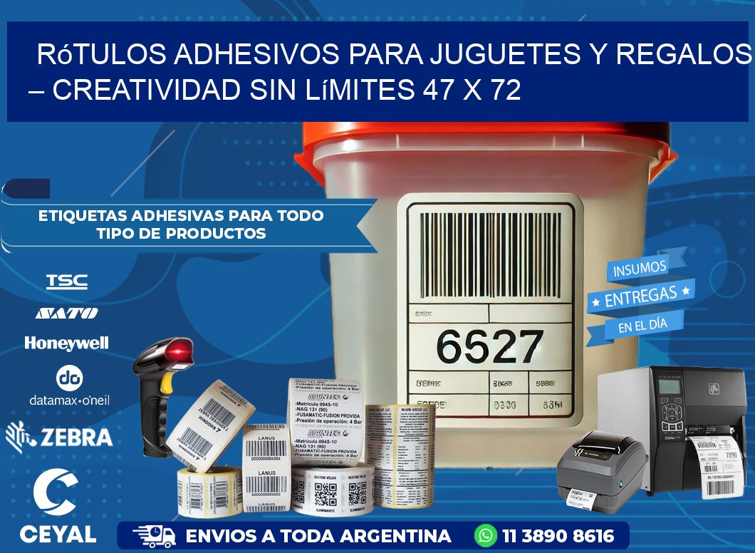 Rótulos Adhesivos para Juguetes y Regalos – Creatividad Sin Límites 47 x 72