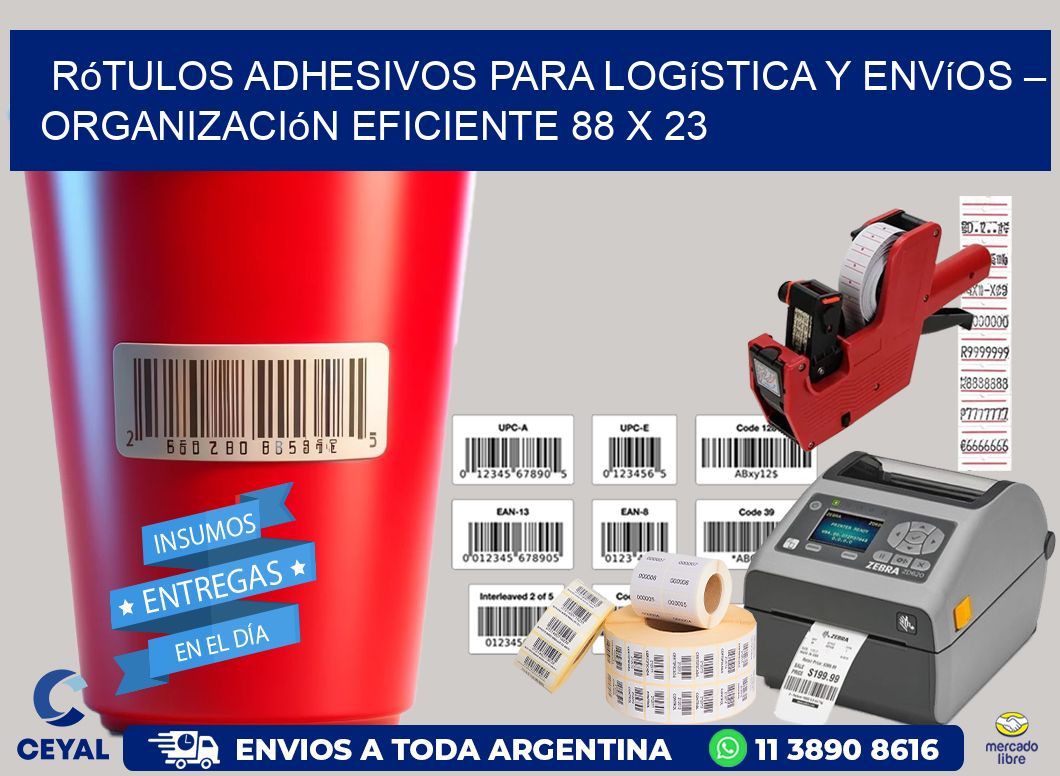 Rótulos Adhesivos para Logística y Envíos – Organización Eficiente 88 x 23