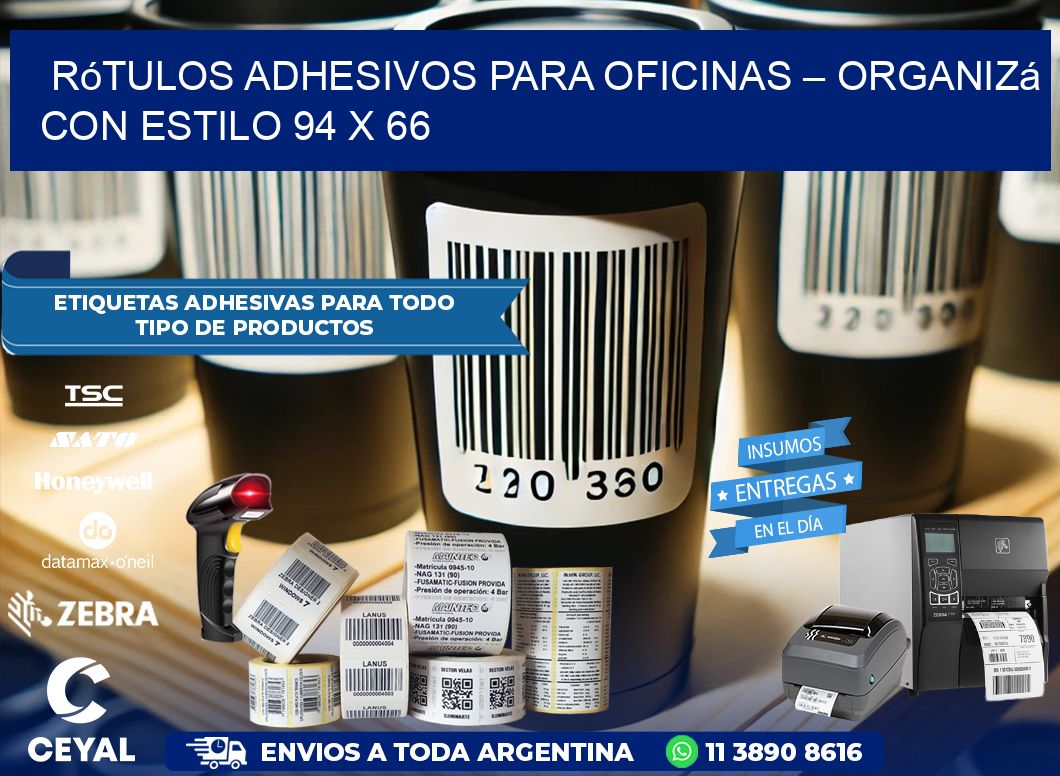 Rótulos Adhesivos para Oficinas – Organizá con Estilo 94 x 66