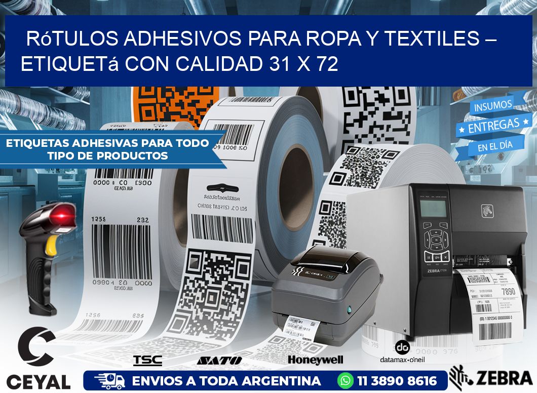 Rótulos Adhesivos para Ropa y Textiles – Etiquetá con Calidad 31 x 72