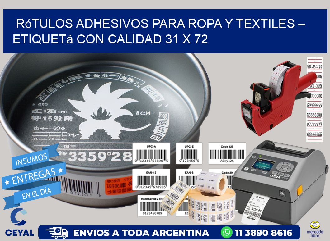 Rótulos Adhesivos para Ropa y Textiles – Etiquetá con Calidad 31 x 72