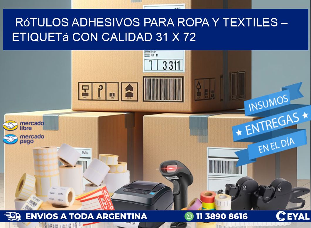 Rótulos Adhesivos para Ropa y Textiles – Etiquetá con Calidad 31 x 72