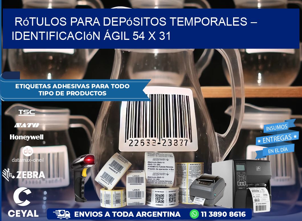 Rótulos para Depósitos Temporales – Identificación Ágil 54 x 31