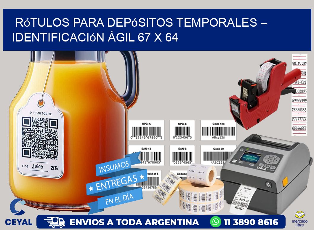 Rótulos para Depósitos Temporales – Identificación Ágil 67 x 64