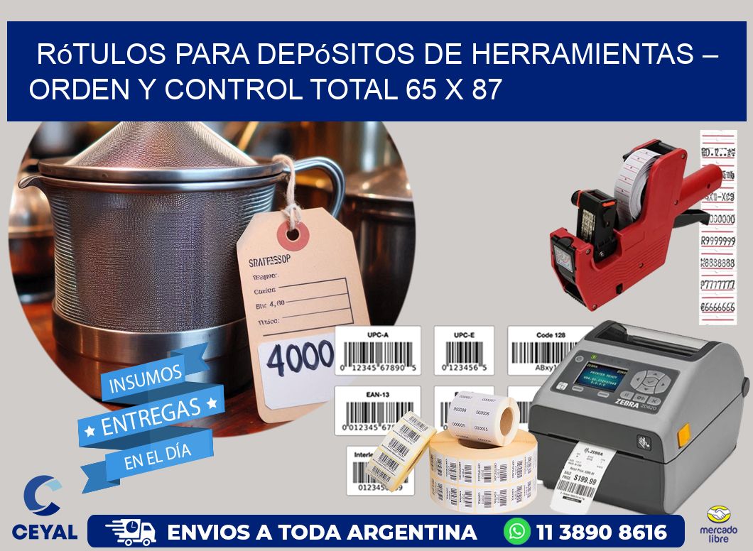 Rótulos para Depósitos de Herramientas – Orden y Control Total 65 x 87