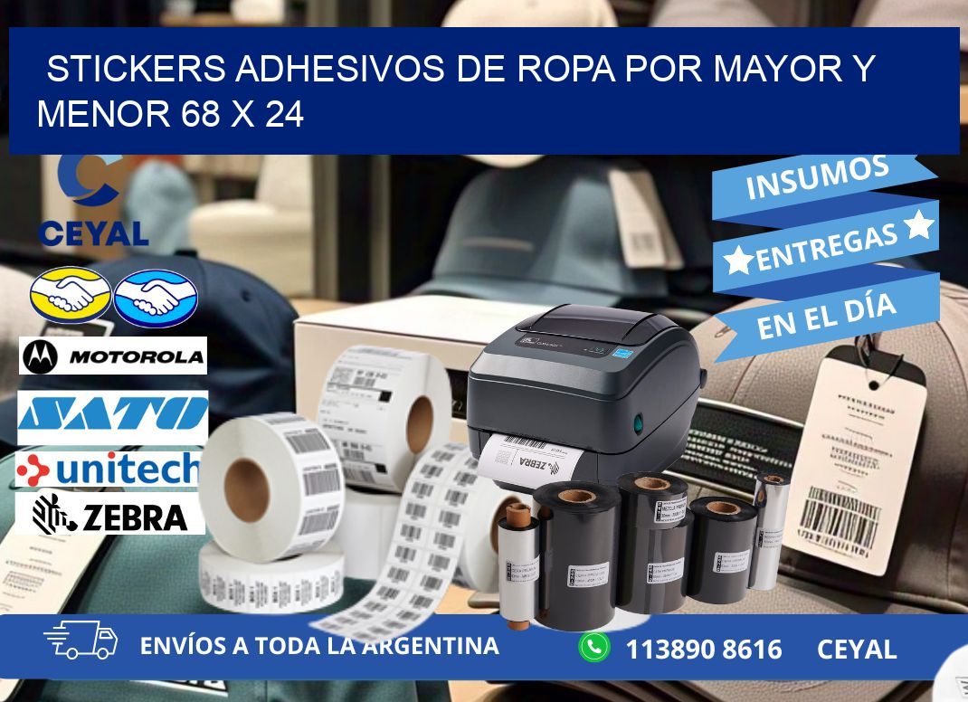 STICKERS ADHESIVOS DE ROPA POR MAYOR Y MENOR 68 x 24