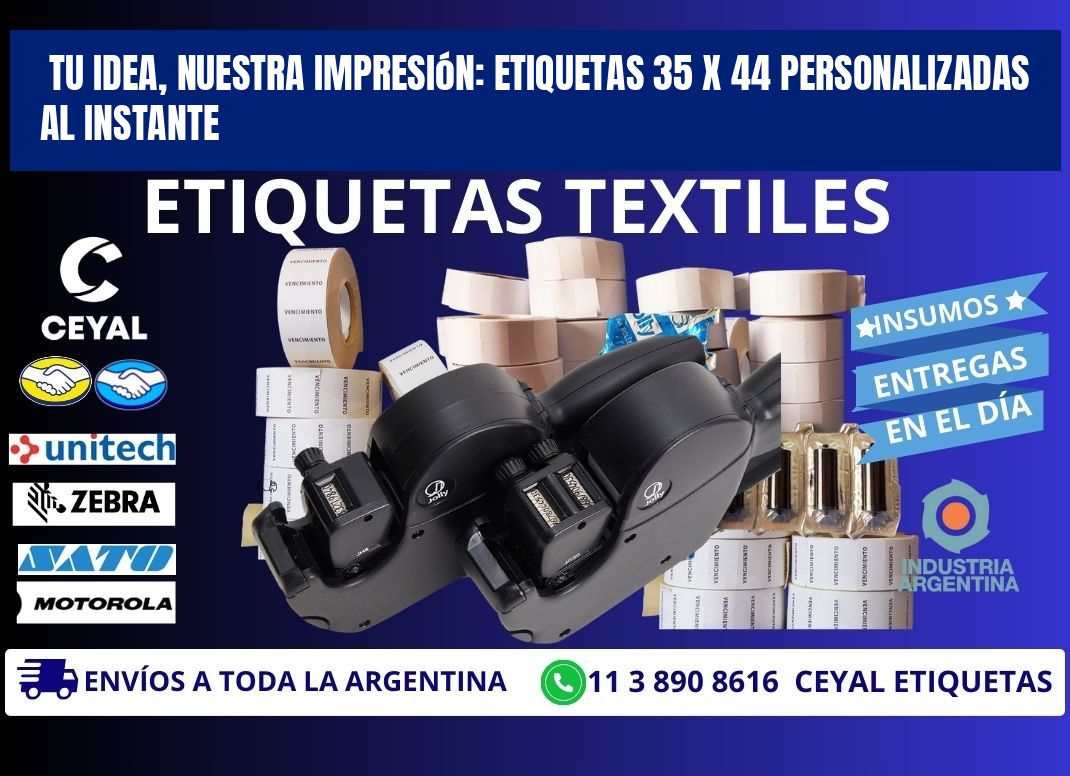 Tu Idea, Nuestra Impresión: Etiquetas 35 x 44 Personalizadas al Instante