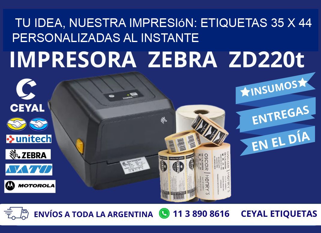 Tu Idea, Nuestra Impresión: Etiquetas 35 x 44 Personalizadas al Instante