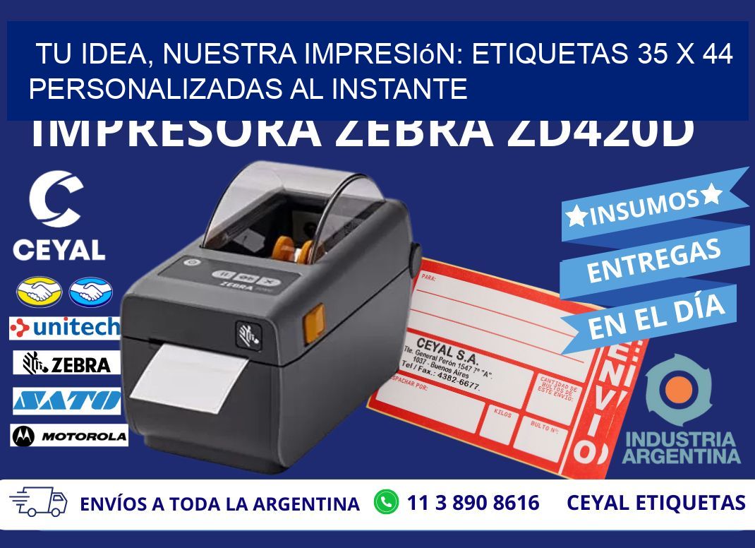 Tu Idea, Nuestra Impresión: Etiquetas 35 x 44 Personalizadas al Instante