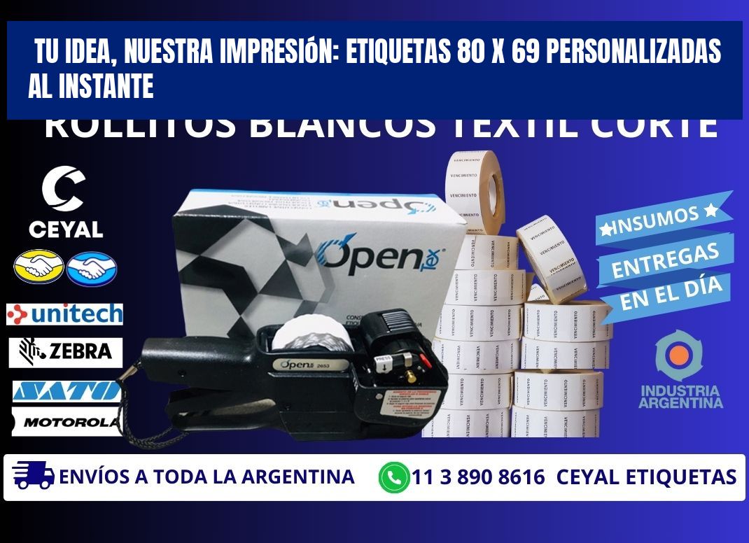Tu Idea, Nuestra Impresión: Etiquetas 80 x 69 Personalizadas al Instante