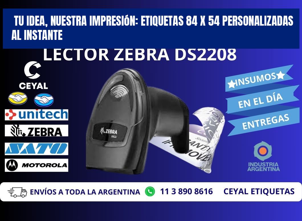 Tu Idea, Nuestra Impresión: Etiquetas 84 x 54 Personalizadas al Instante