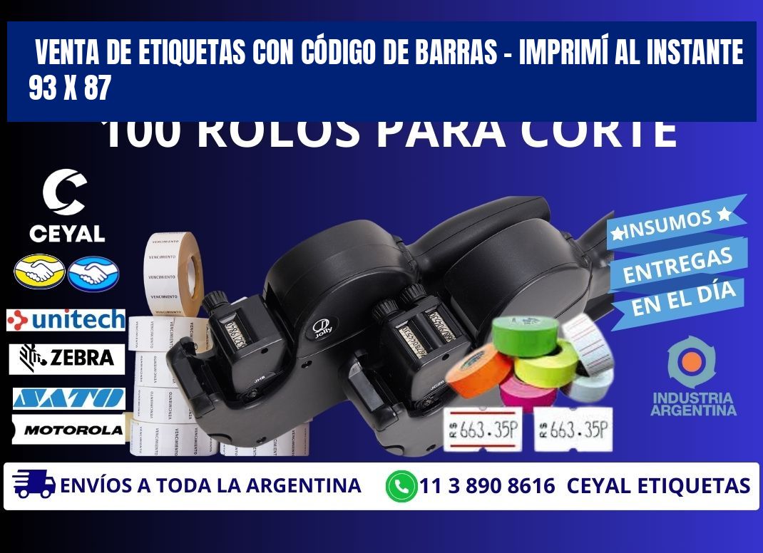 VENTA DE ETIQUETAS CON CÓDIGO DE BARRAS – IMPRIMÍ AL INSTANTE 93 x 87