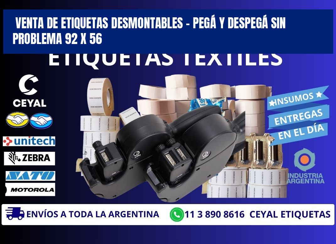 VENTA DE ETIQUETAS DESMONTABLES – PEGÁ Y DESPEGÁ SIN PROBLEMA 92 x 56