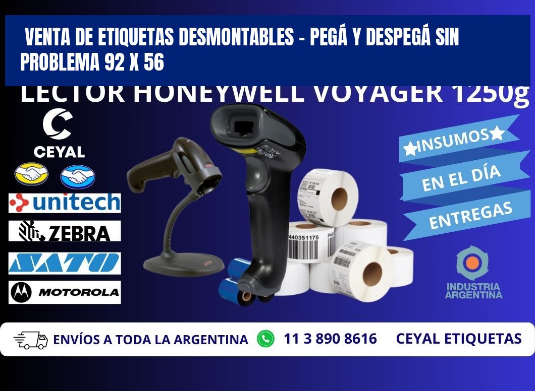 VENTA DE ETIQUETAS DESMONTABLES – PEGÁ Y DESPEGÁ SIN PROBLEMA 92 x 56