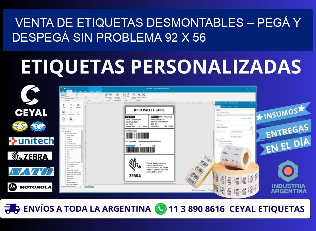 VENTA DE ETIQUETAS DESMONTABLES – PEGÁ Y DESPEGÁ SIN PROBLEMA 92 x 56