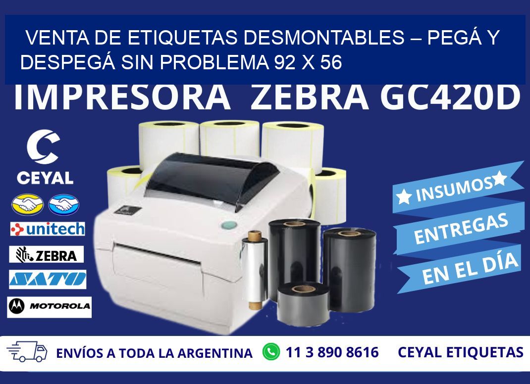 VENTA DE ETIQUETAS DESMONTABLES – PEGÁ Y DESPEGÁ SIN PROBLEMA 92 x 56