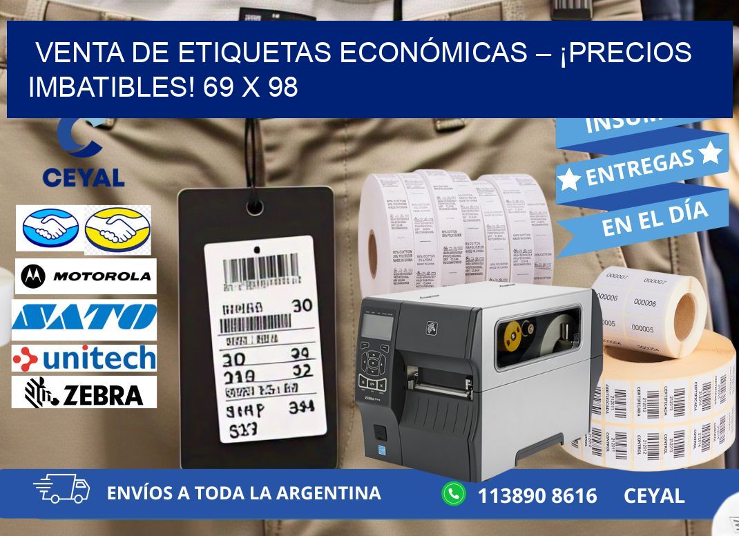 VENTA DE ETIQUETAS ECONÓMICAS – ¡PRECIOS IMBATIBLES! 69 x 98