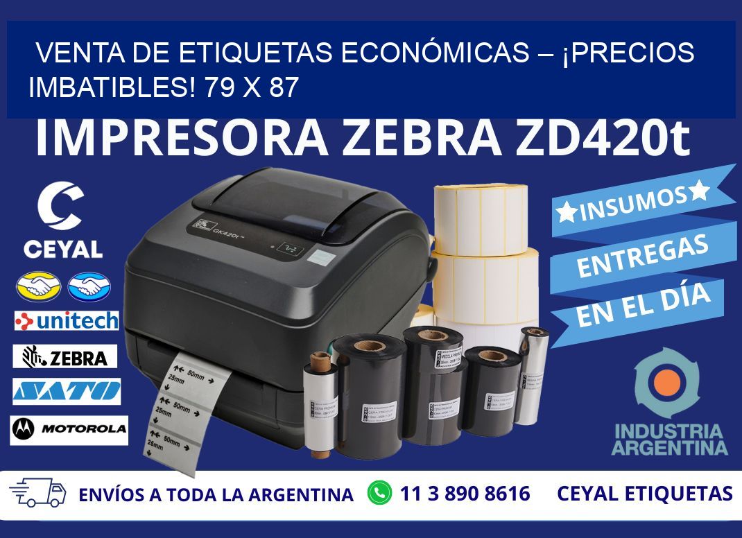 VENTA DE ETIQUETAS ECONÓMICAS – ¡PRECIOS IMBATIBLES! 79 x 87