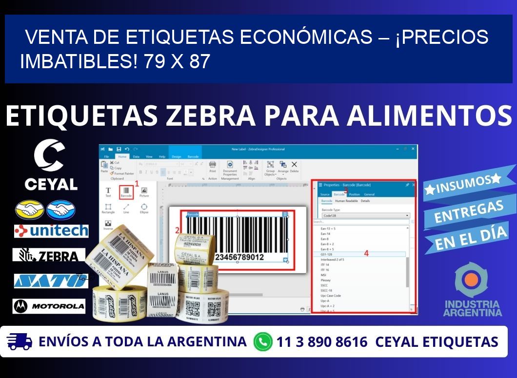 VENTA DE ETIQUETAS ECONÓMICAS – ¡PRECIOS IMBATIBLES! 79 x 87