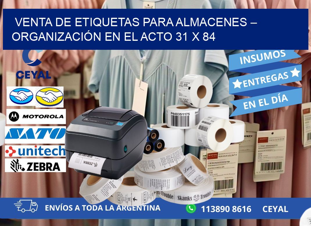 VENTA DE ETIQUETAS PARA ALMACENES – ORGANIZACIÓN EN EL ACTO 31 x 84