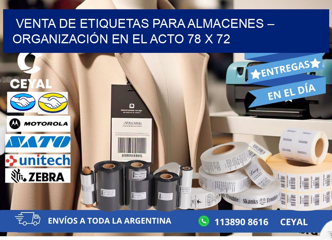 VENTA DE ETIQUETAS PARA ALMACENES – ORGANIZACIÓN EN EL ACTO 78 x 72