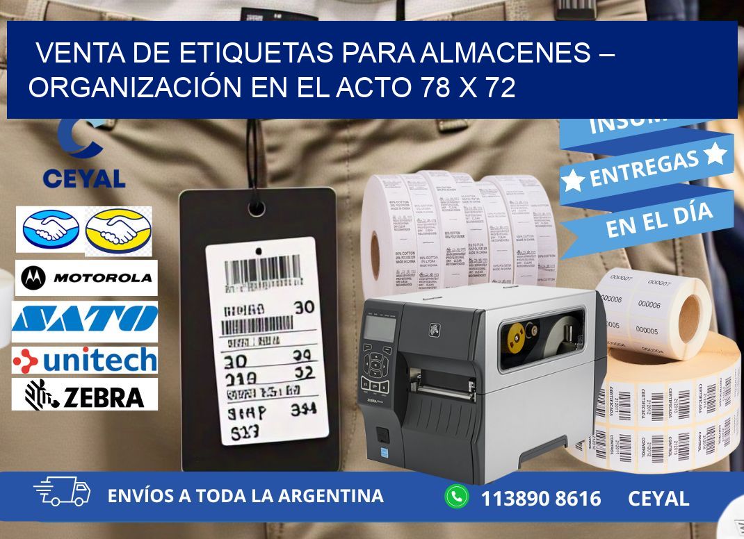 VENTA DE ETIQUETAS PARA ALMACENES – ORGANIZACIÓN EN EL ACTO 78 x 72