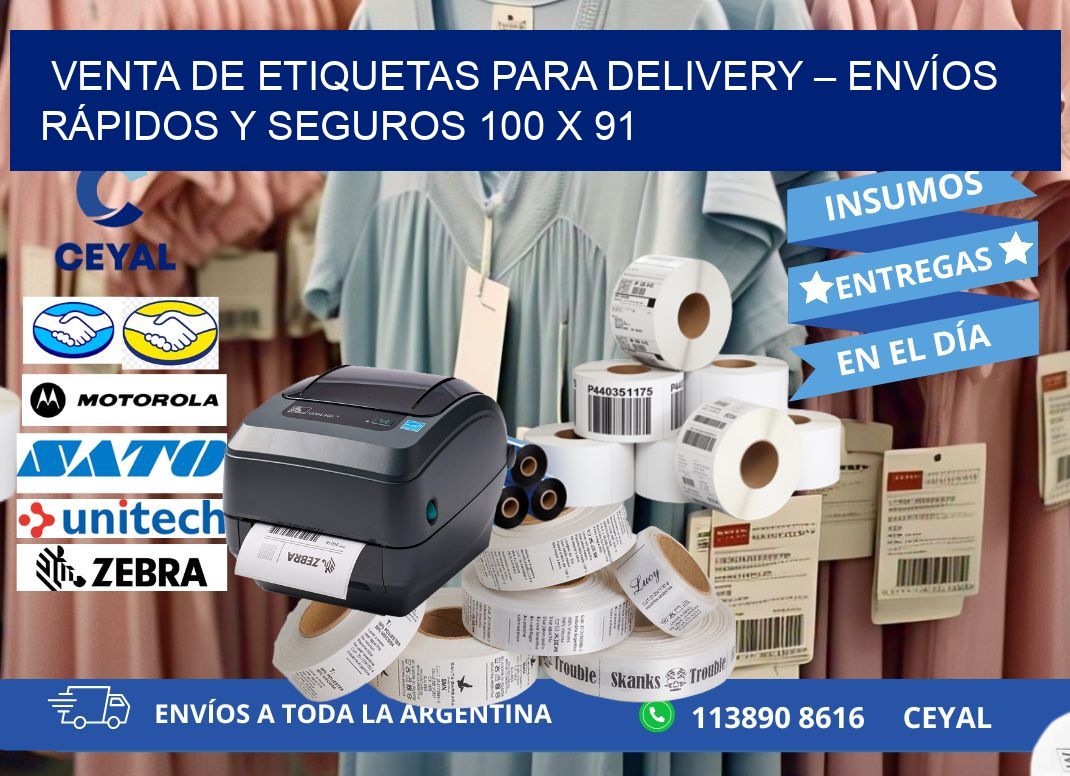 VENTA DE ETIQUETAS PARA DELIVERY – ENVÍOS RÁPIDOS Y SEGUROS 100 x 91