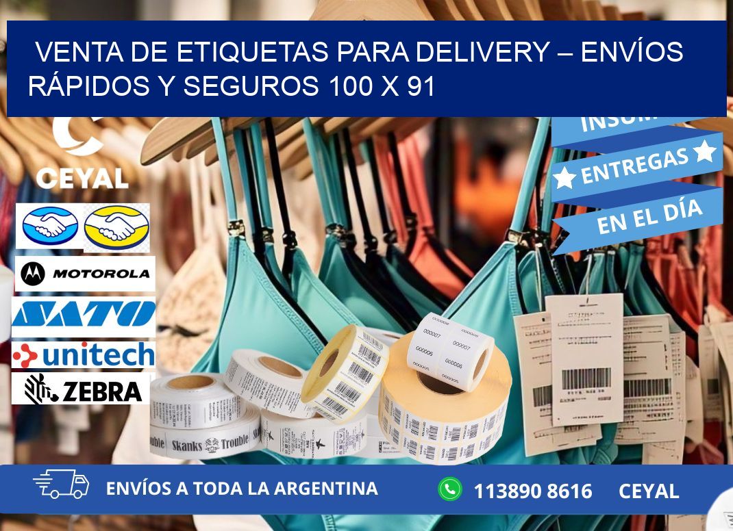 VENTA DE ETIQUETAS PARA DELIVERY – ENVÍOS RÁPIDOS Y SEGUROS 100 x 91