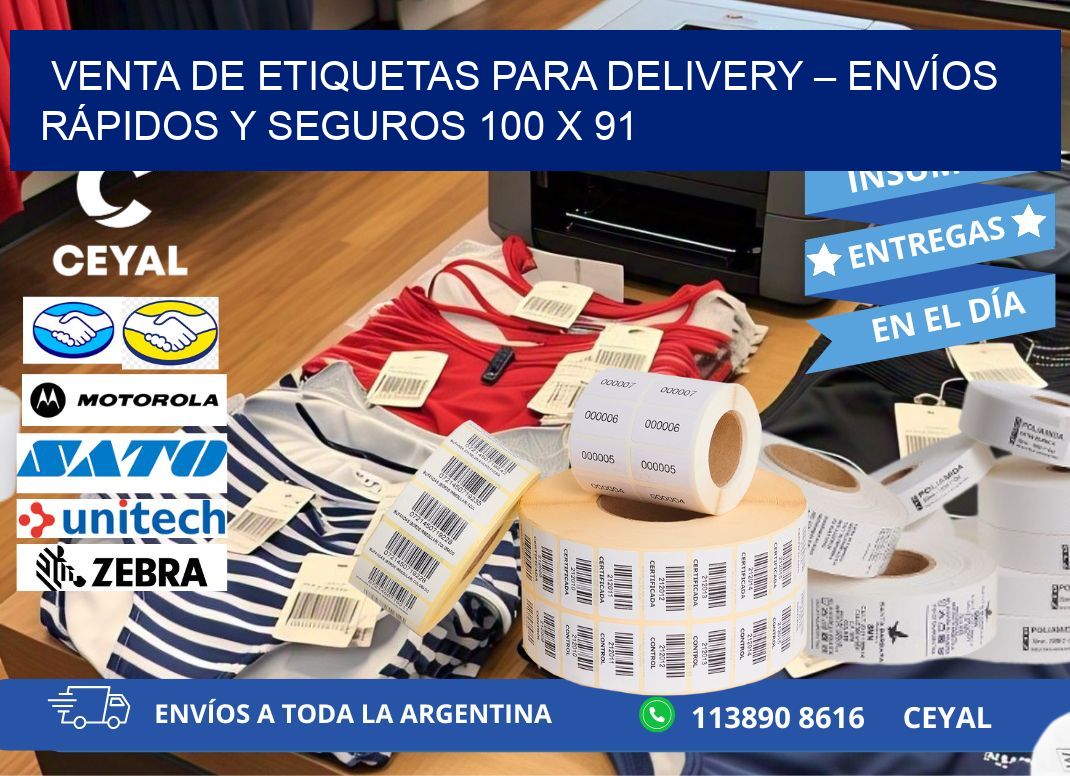 VENTA DE ETIQUETAS PARA DELIVERY – ENVÍOS RÁPIDOS Y SEGUROS 100 x 91
