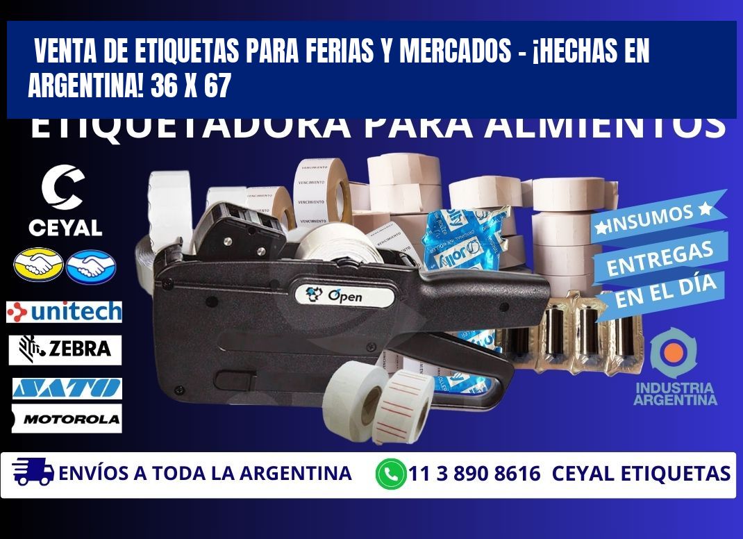 VENTA DE ETIQUETAS PARA FERIAS Y MERCADOS – ¡HECHAS EN ARGENTINA! 36 x 67