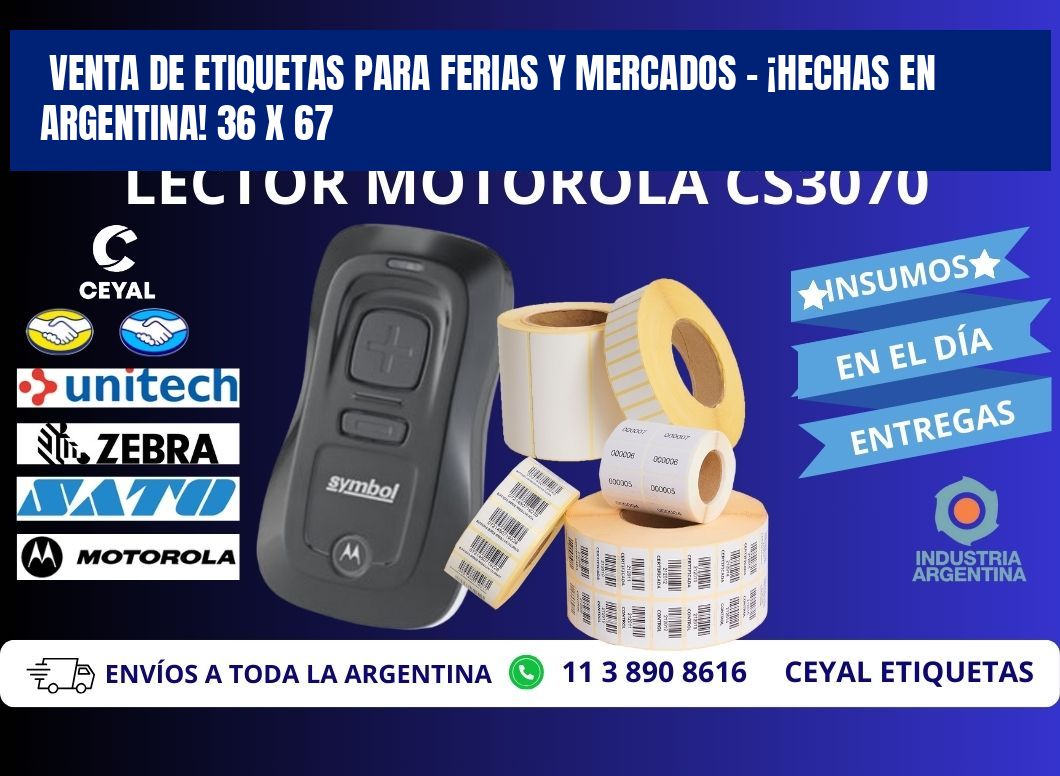 VENTA DE ETIQUETAS PARA FERIAS Y MERCADOS – ¡HECHAS EN ARGENTINA! 36 x 67