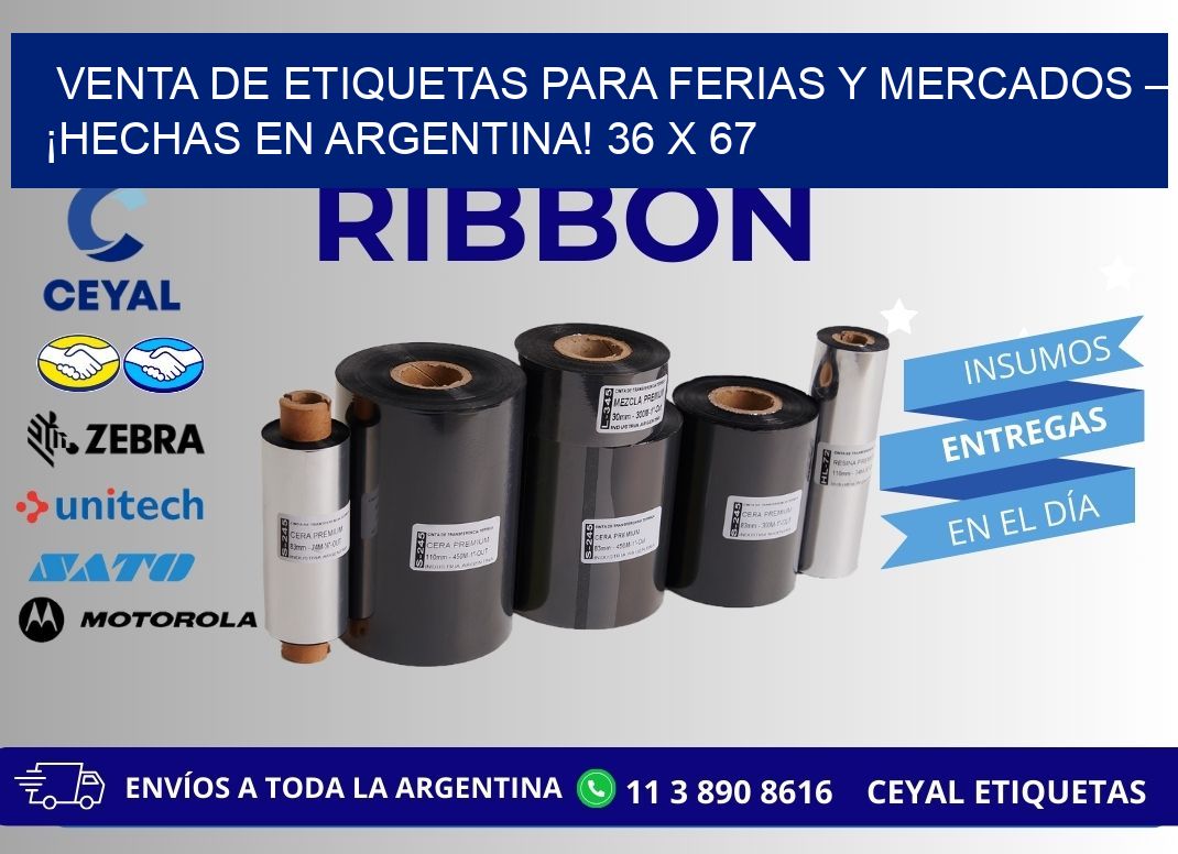 VENTA DE ETIQUETAS PARA FERIAS Y MERCADOS – ¡HECHAS EN ARGENTINA! 36 x 67