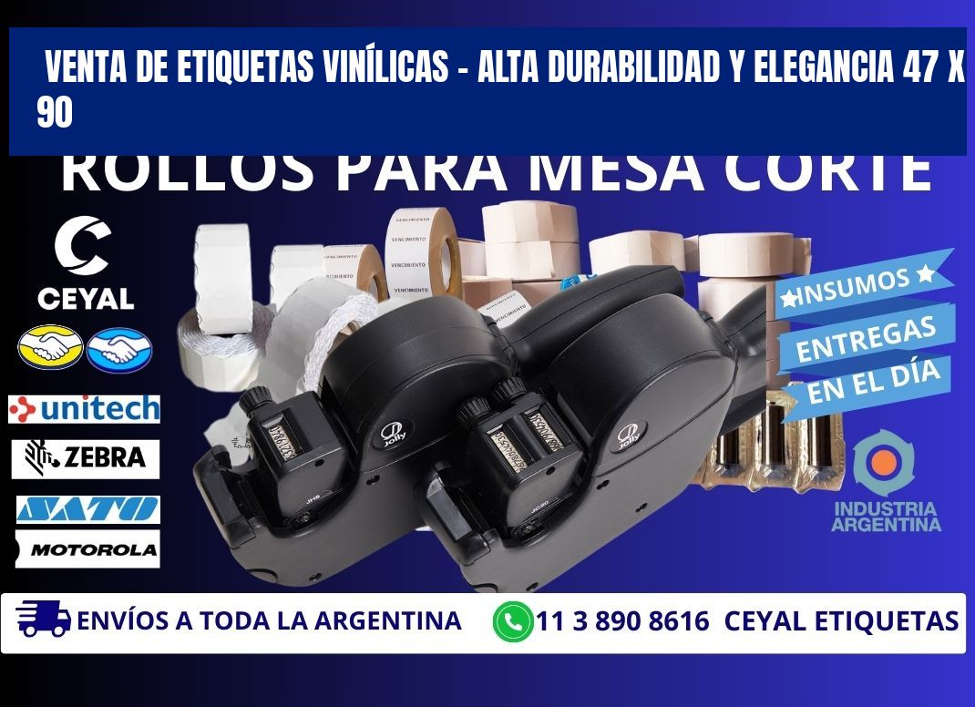 VENTA DE ETIQUETAS VINÍLICAS – ALTA DURABILIDAD Y ELEGANCIA 47 x 90