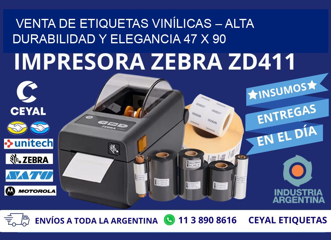 VENTA DE ETIQUETAS VINÍLICAS – ALTA DURABILIDAD Y ELEGANCIA 47 x 90
