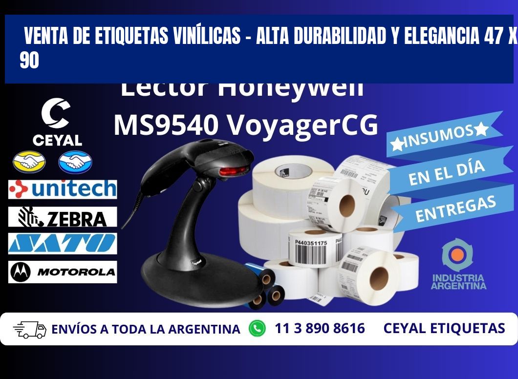 VENTA DE ETIQUETAS VINÍLICAS – ALTA DURABILIDAD Y ELEGANCIA 47 x 90