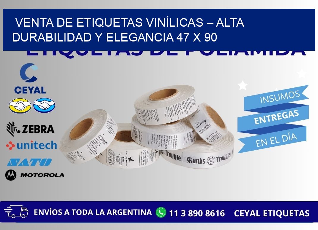 VENTA DE ETIQUETAS VINÍLICAS – ALTA DURABILIDAD Y ELEGANCIA 47 x 90