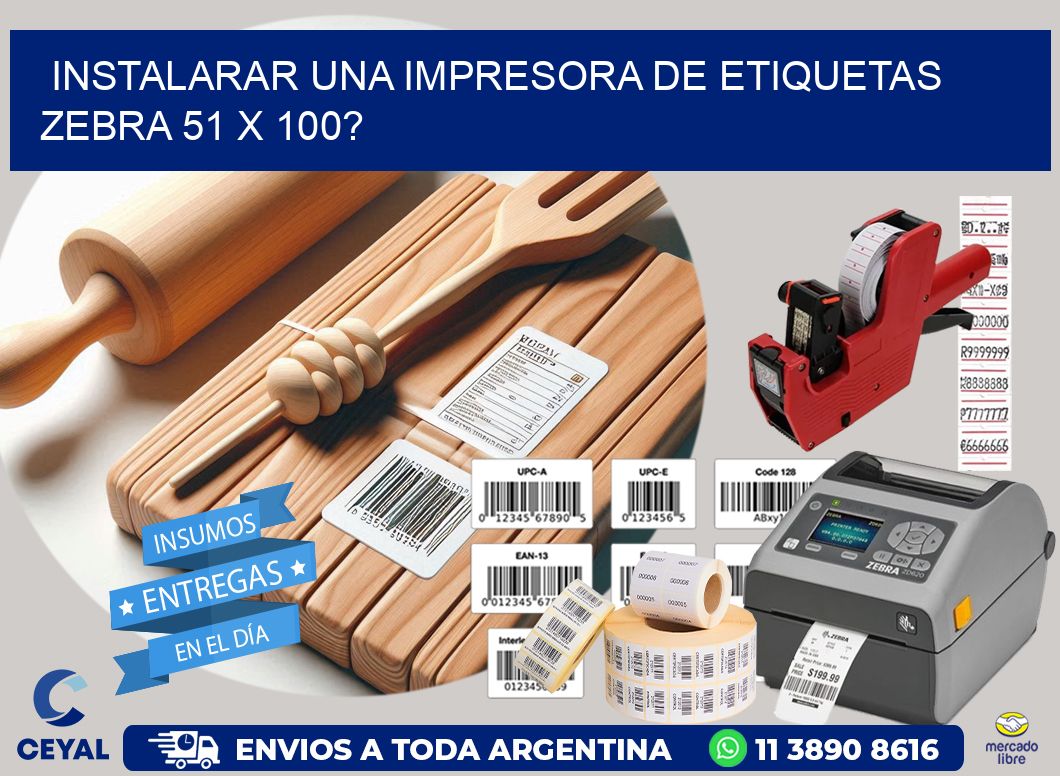 instalarar una Impresora de etiquetas Zebra 51 x 100?