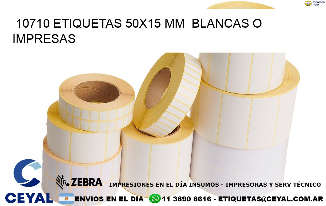 10710 ETIQUETAS 50x15 mm  BLANCAS O IMPRESAS