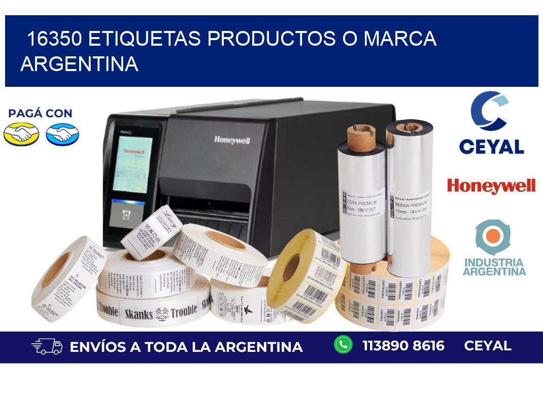 16350 ETIQUETAS PRODUCTOS O MARCA ARGENTINA