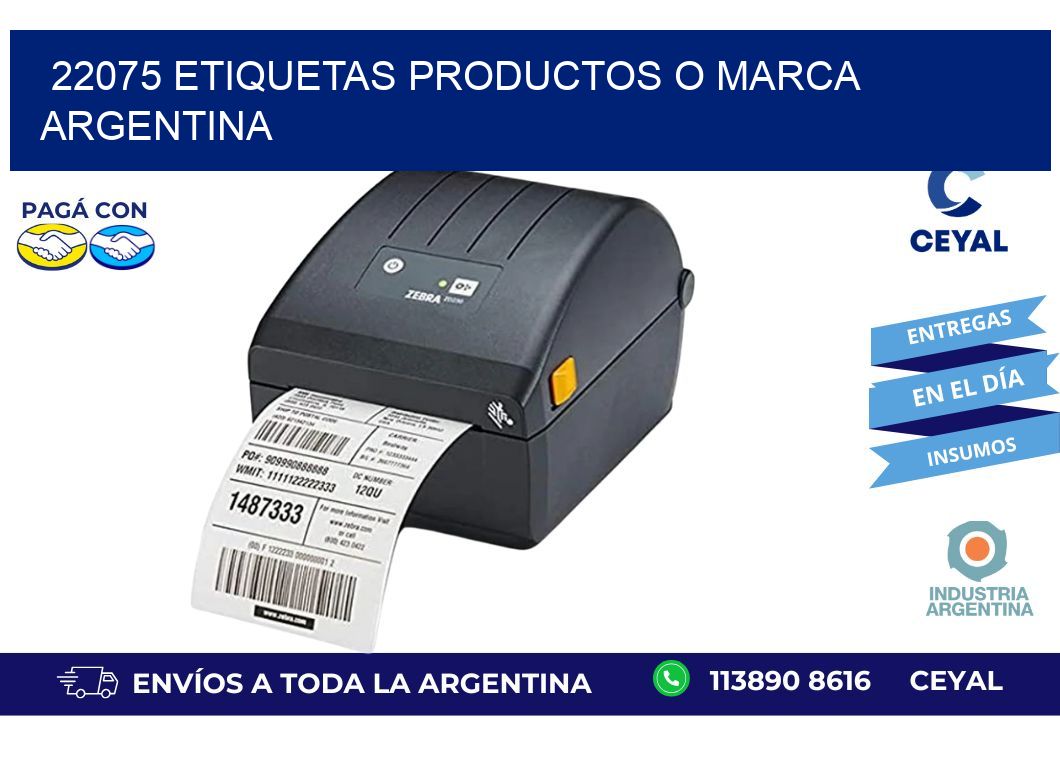 22075 ETIQUETAS PRODUCTOS O MARCA ARGENTINA