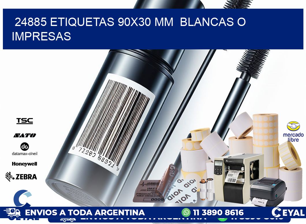 24885 ETIQUETAS 90×30 mm  BLANCAS O IMPRESAS