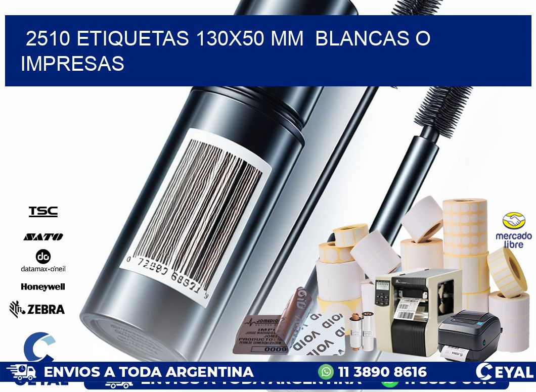 2510 ETIQUETAS 130×50 mm  BLANCAS O IMPRESAS