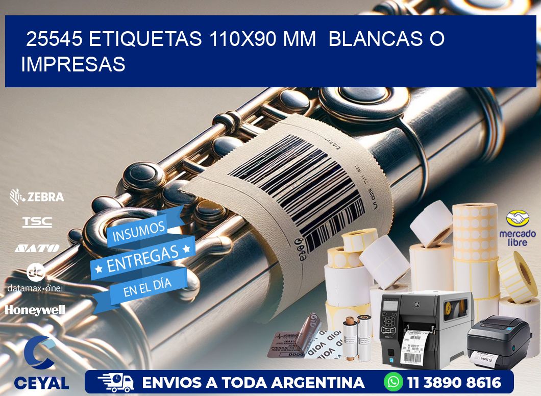 25545 ETIQUETAS 110x90 mm BLANCAS O IMPRESAS