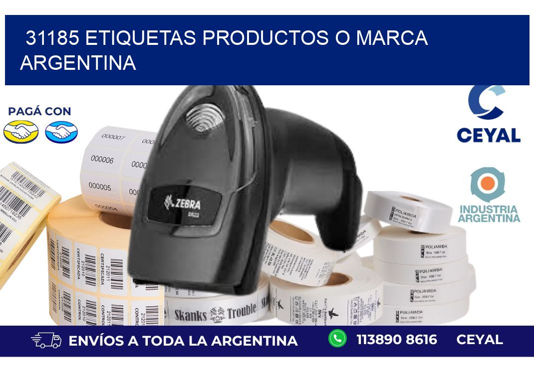 31185 ETIQUETAS PRODUCTOS O MARCA ARGENTINA