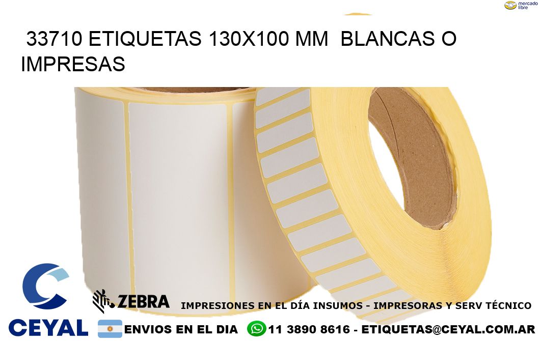 33710 ETIQUETAS 130x100 mm BLANCAS O IMPRESAS