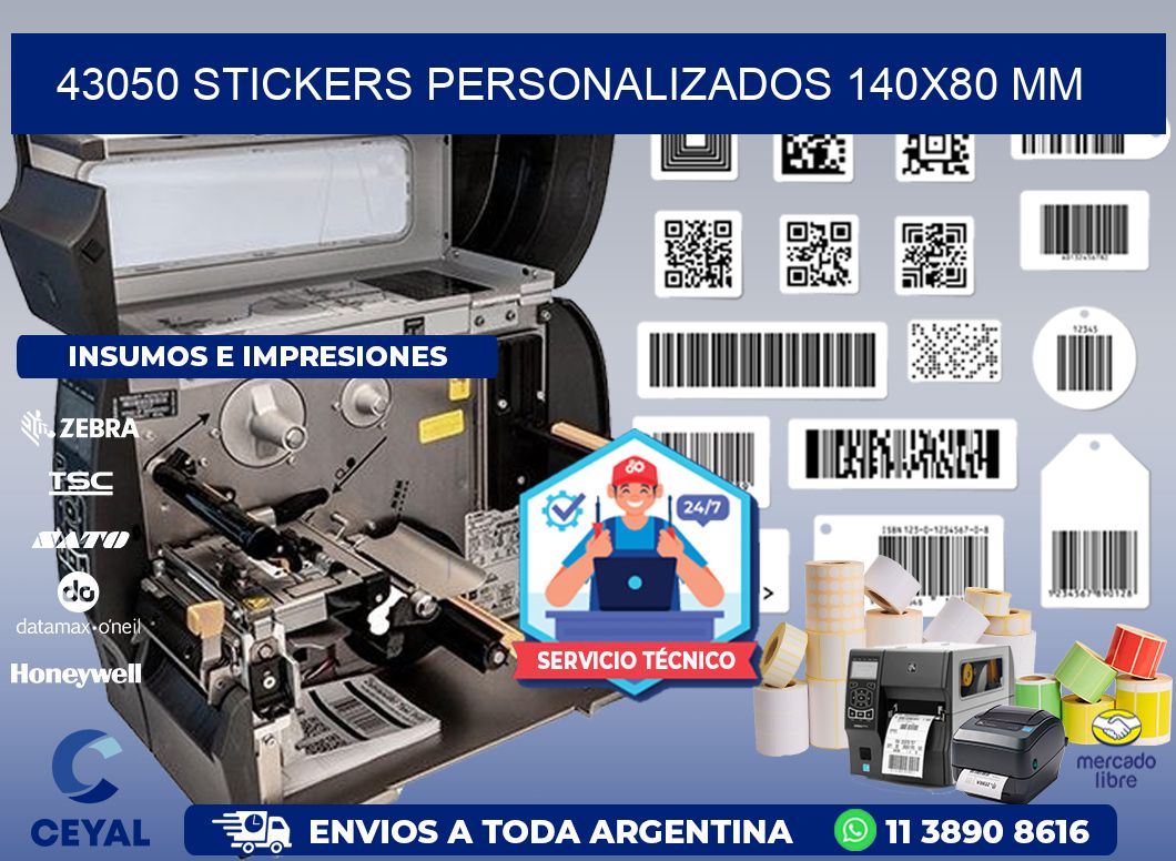 43050 STICKERS PERSONALIZADOS 140x80 mm
