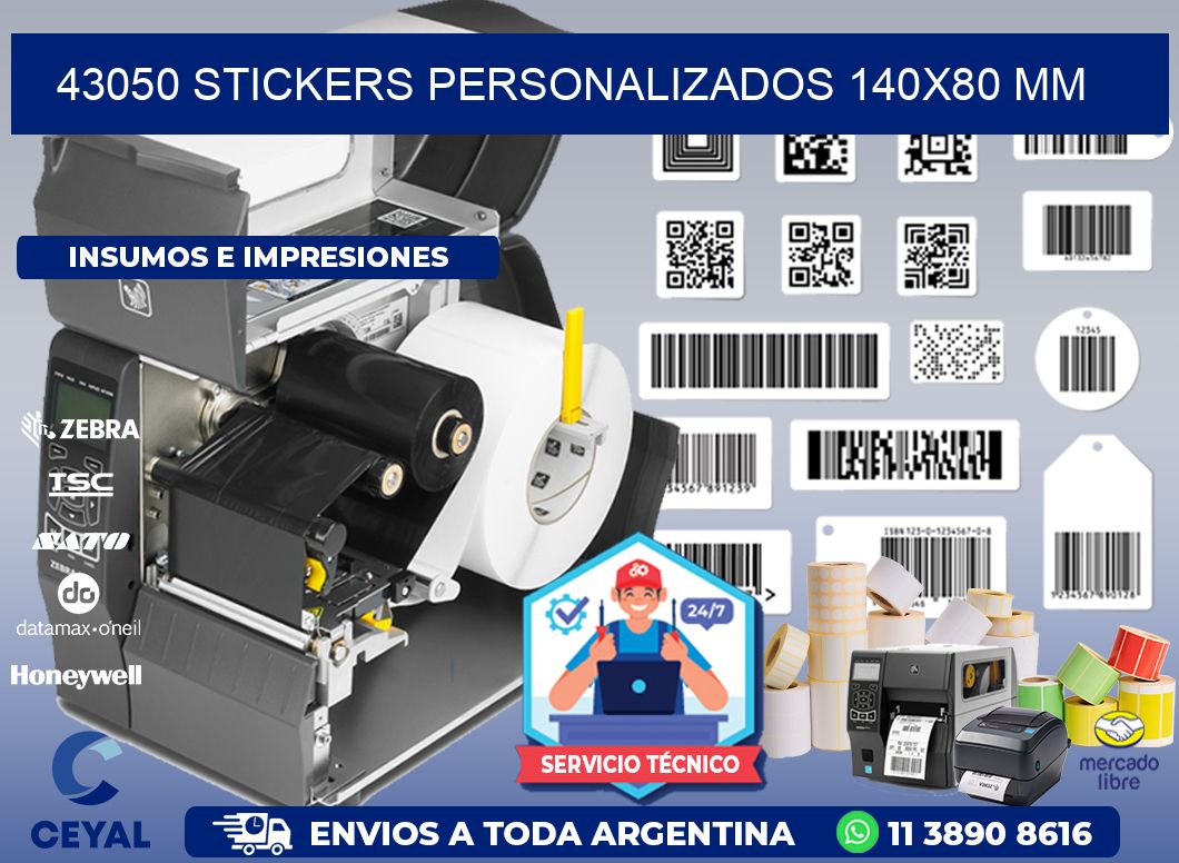 43050 STICKERS PERSONALIZADOS 140x80 mm